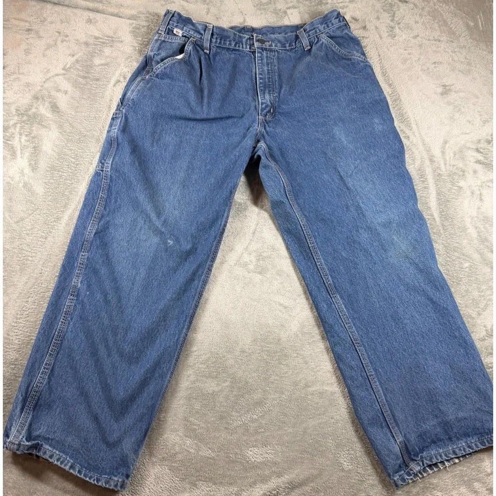 Carhartt FRB13 DNM‎ Flame Resistant FR Jeans 38x30 Original Fit Work Denim